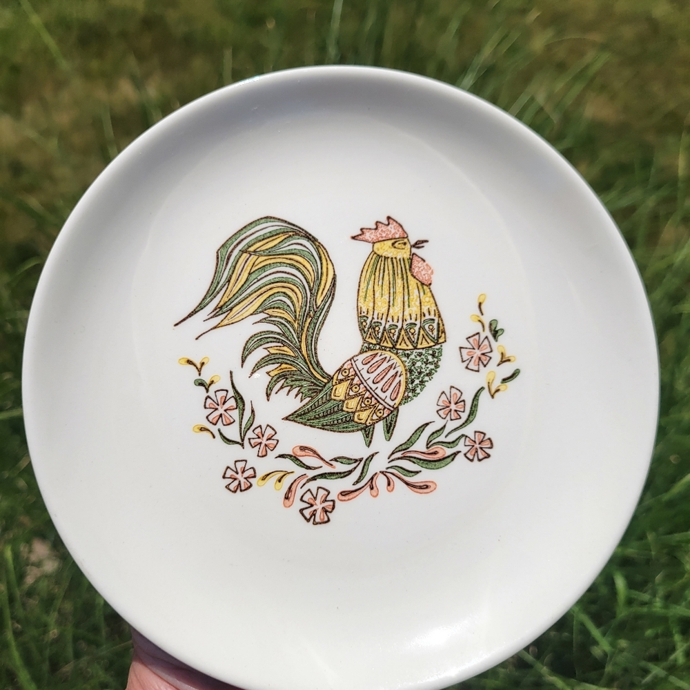 Vintage Taylor, Smith & T (TS&T) Rooster Small Plate ~ Farmhouse ~ MCM ~ 1960s